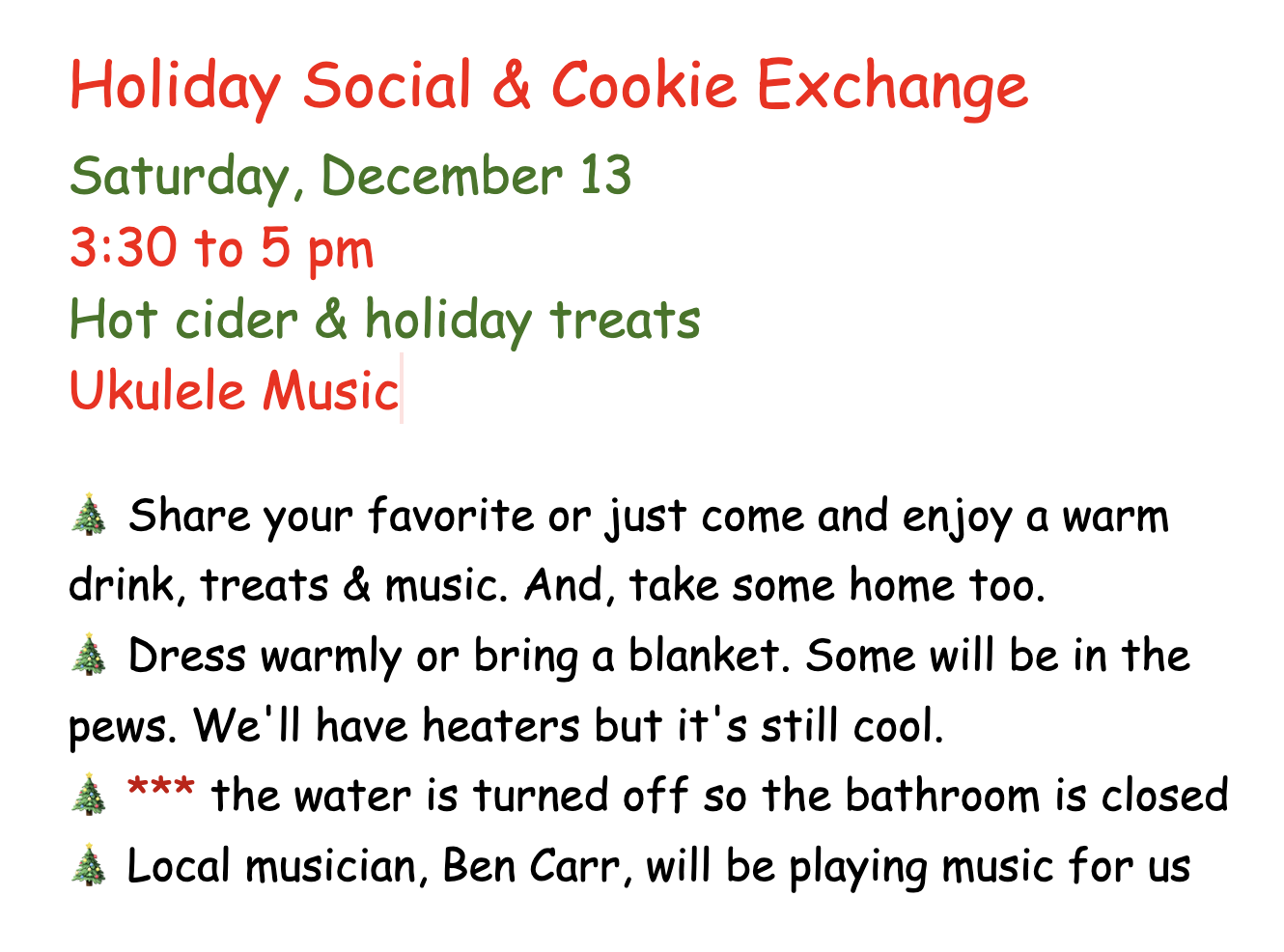 Holiday Social & Cookie Exchange